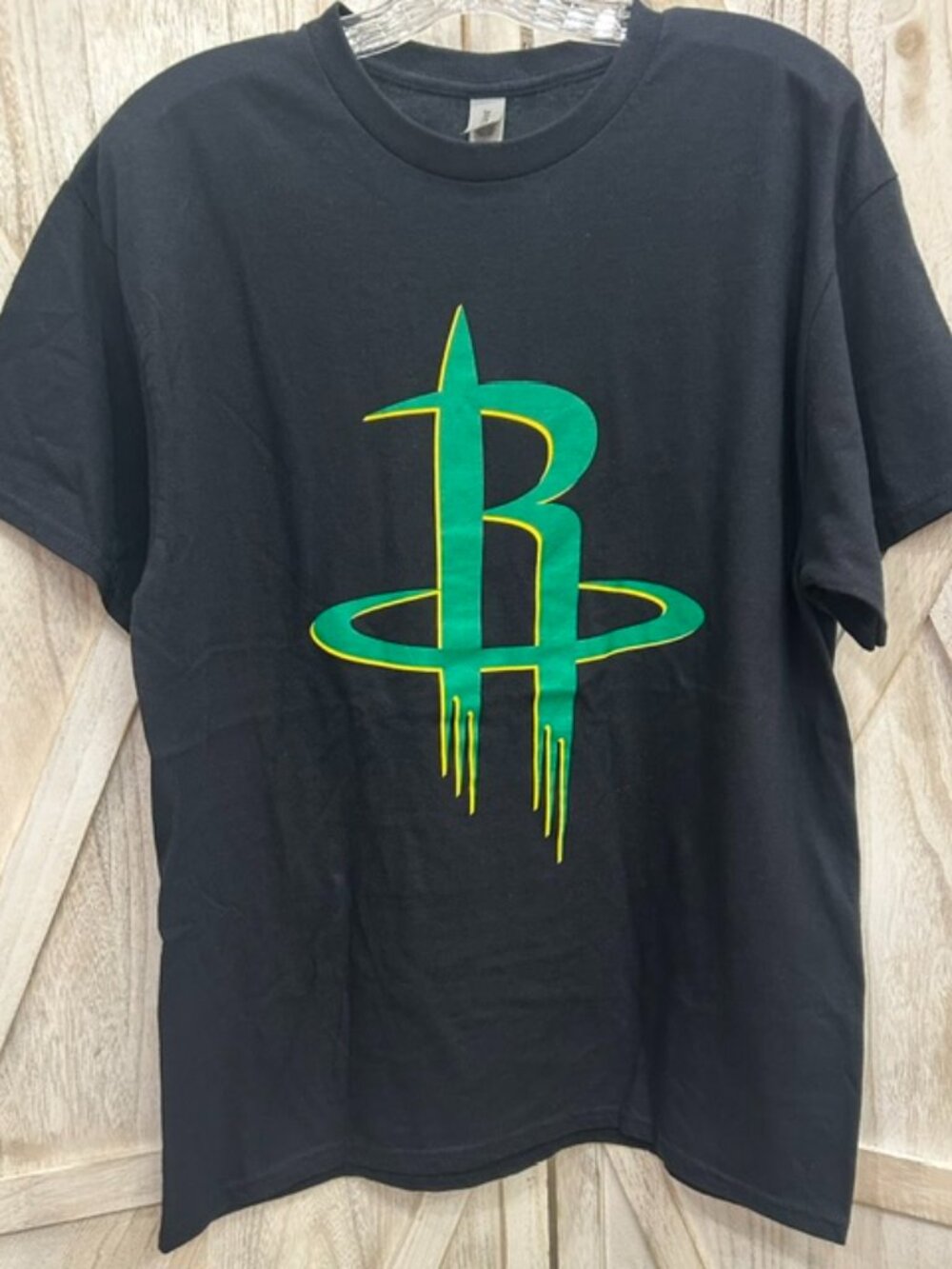 Adidas Houston Rockets Neon Drip Logo Graphic T Shirt Large NBA Basketball
